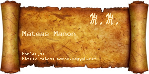 Mateas Manon névjegykártya